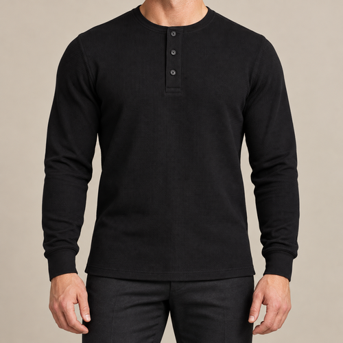 Waffle Knit Henley