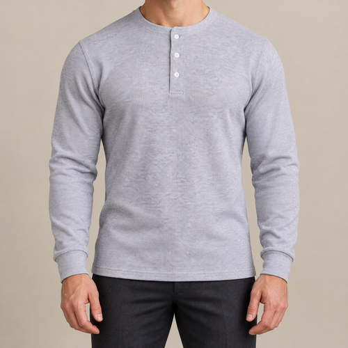 Waffle Knit Henley
