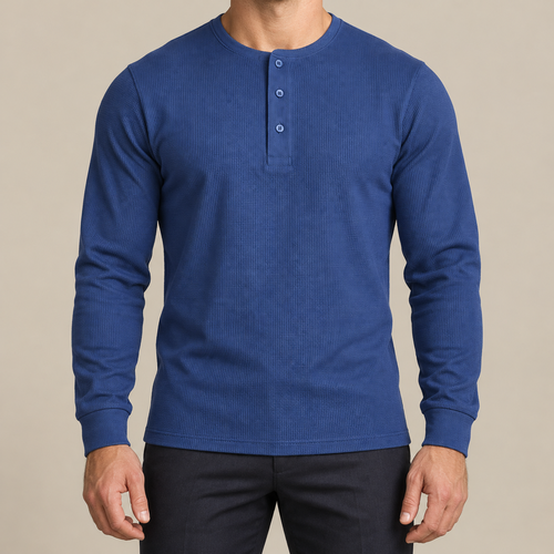 Waffle Knit Henley