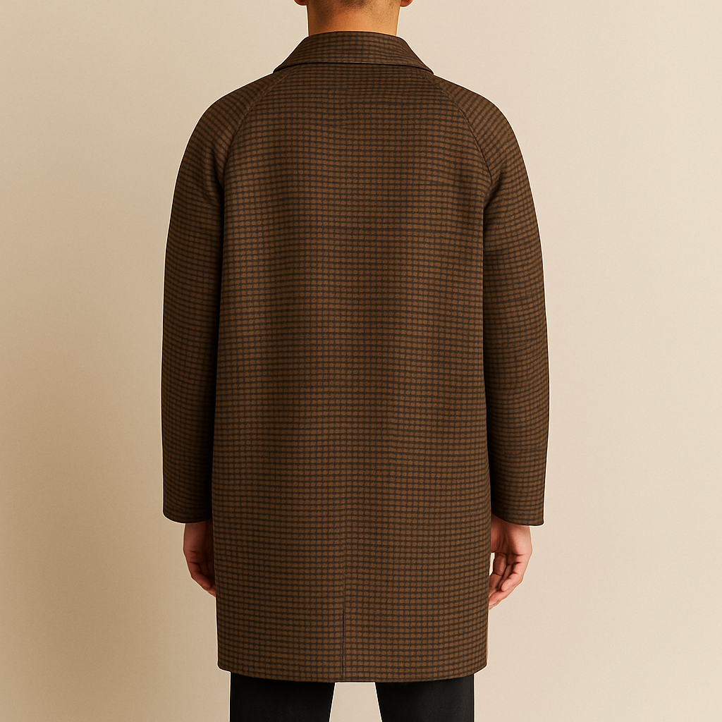 Wool Houndstooth Overcoat