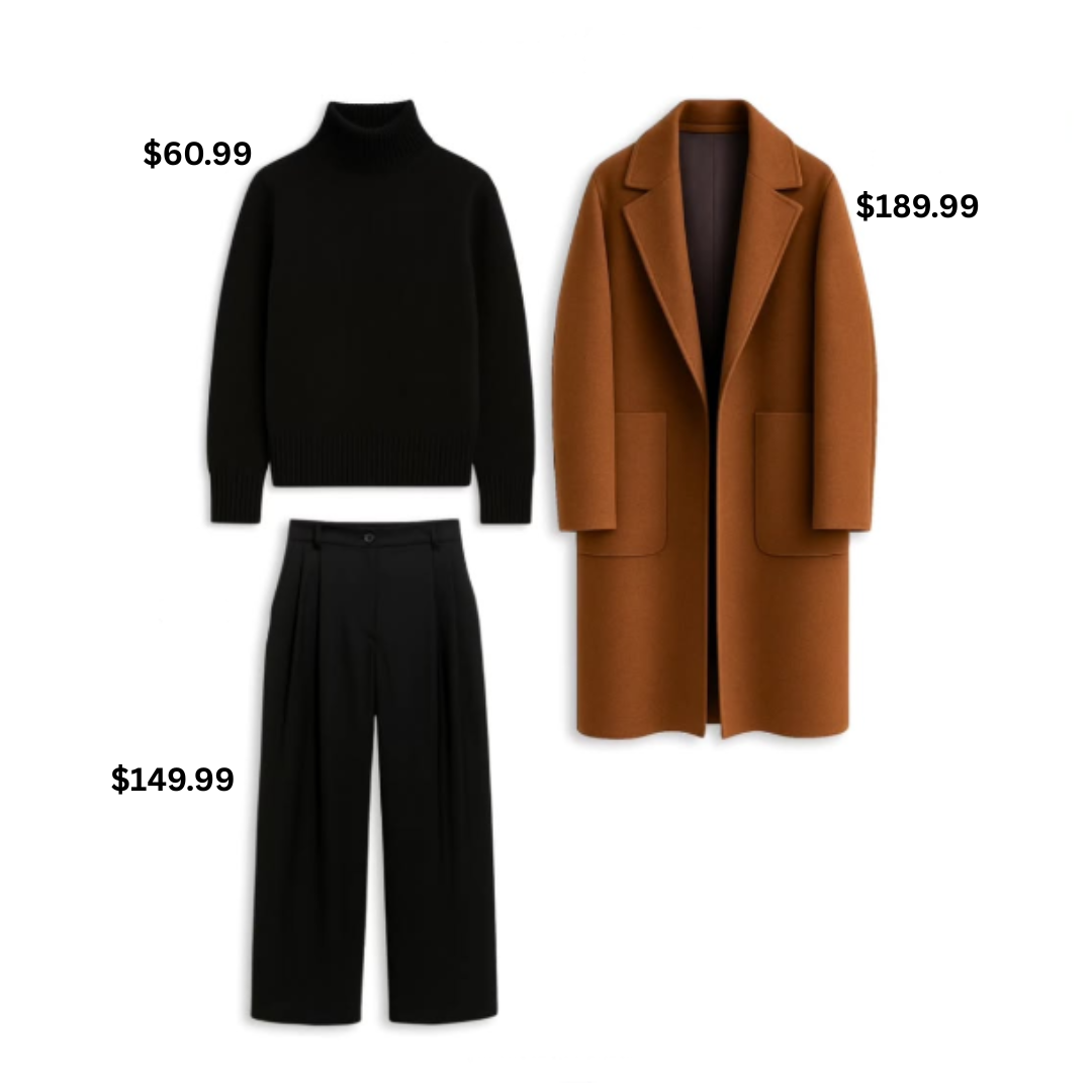 Classic Camel Overcoat Ensemble