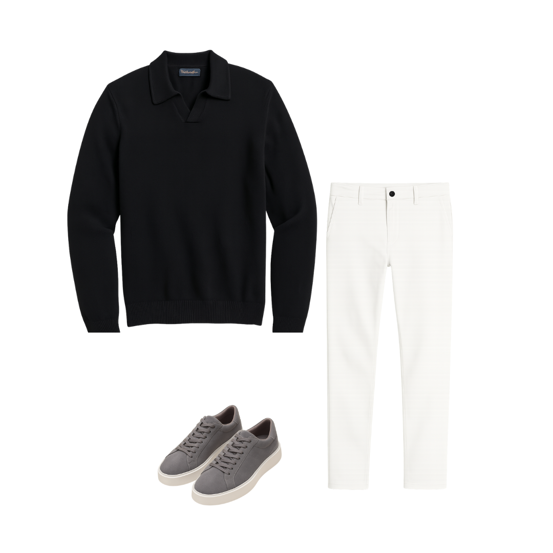 Midnight Polo Knit Ensemble