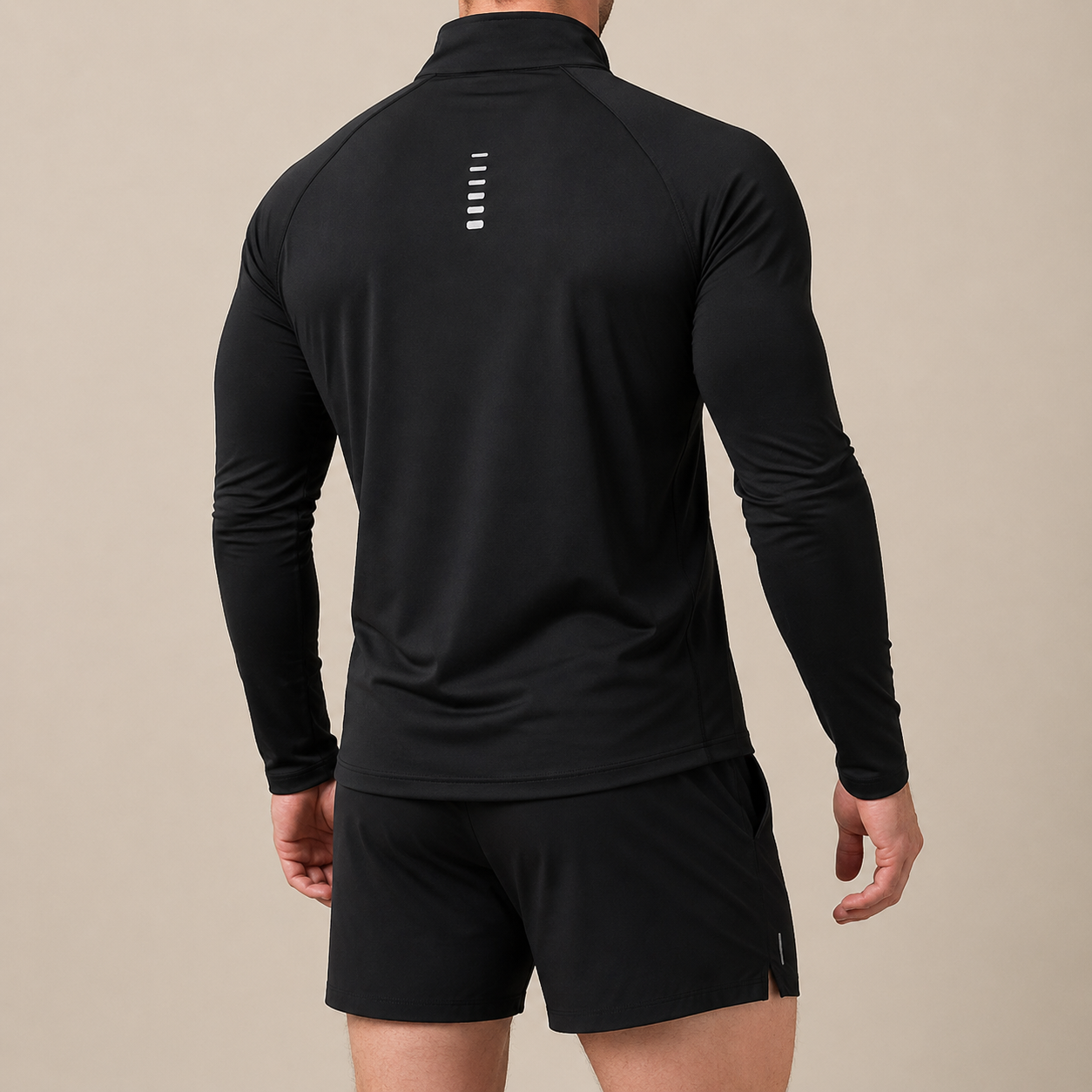Black Marcivo Performance Stretch Quarter-Zip Back View
