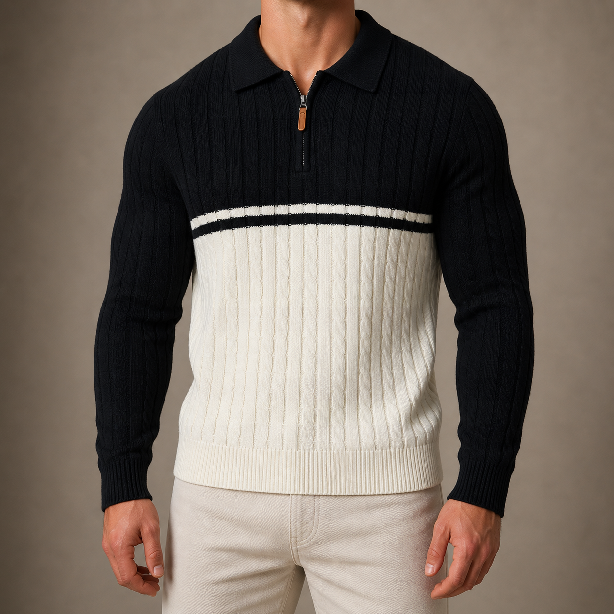 Black Premium Wool Zip Up