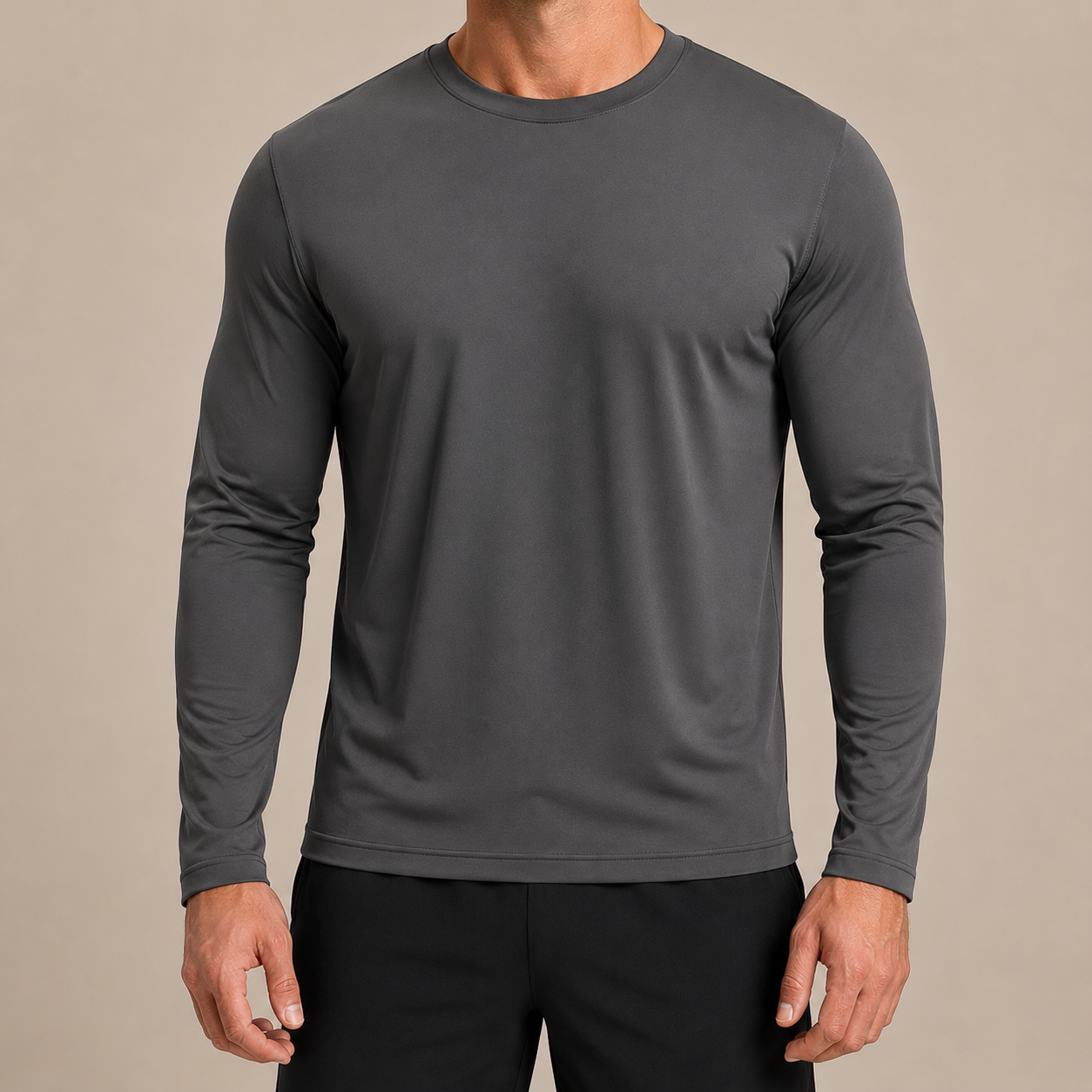 Charcoal Grey Performance Long Sleeve Tee