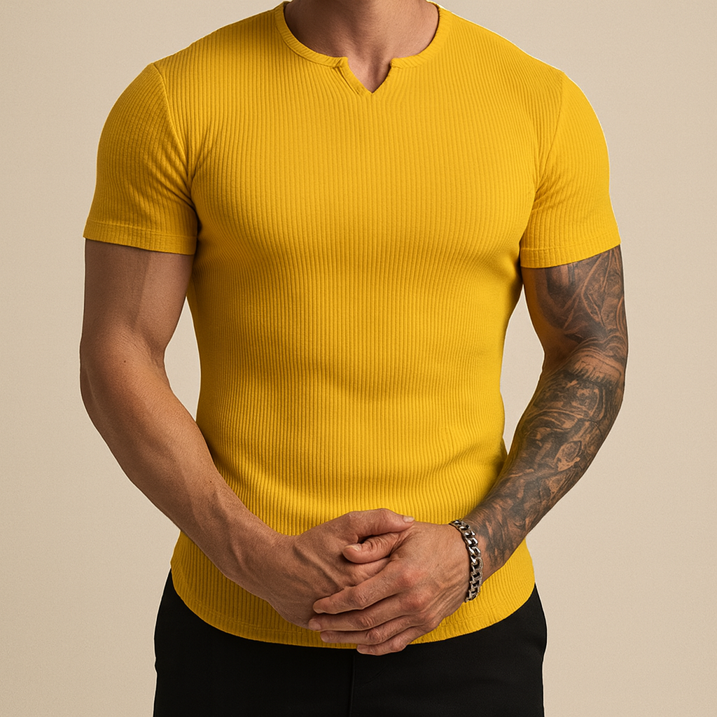 Men's Slim Fit V-Neck Sports T-Shirt
