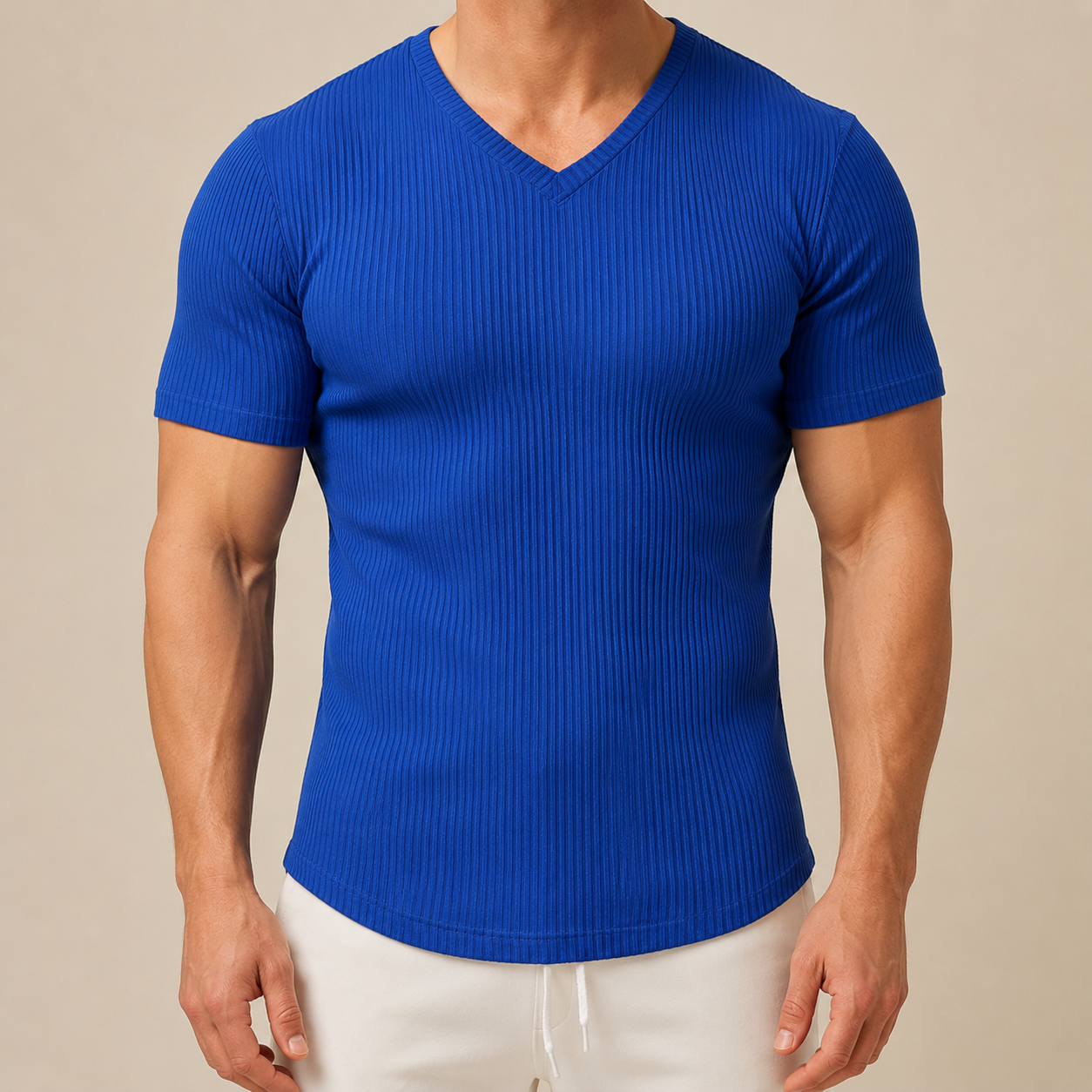 Men's Slim Fit V-Neck Sports T-Shirt