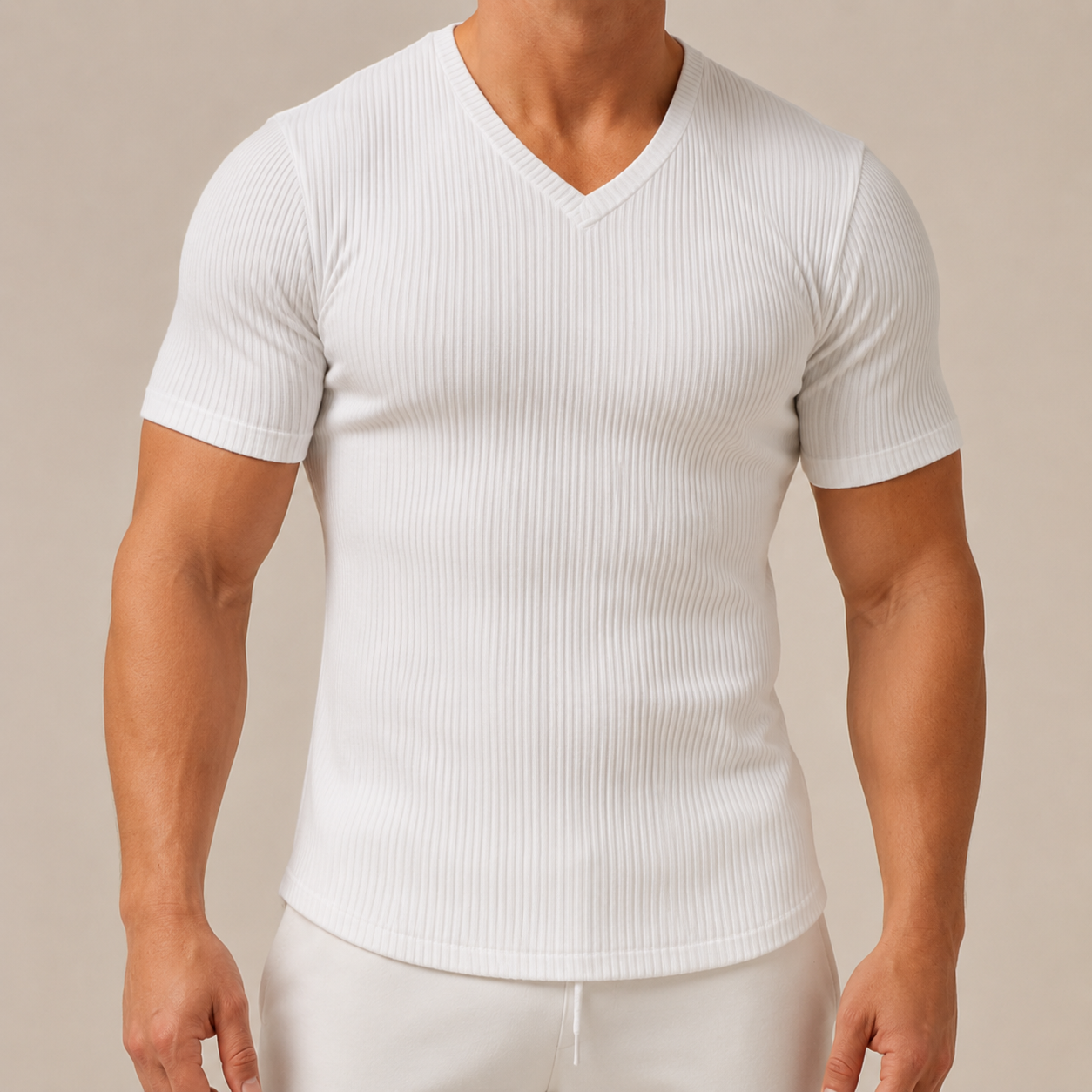 Men's Slim Fit V-Neck Sports T-Shirt