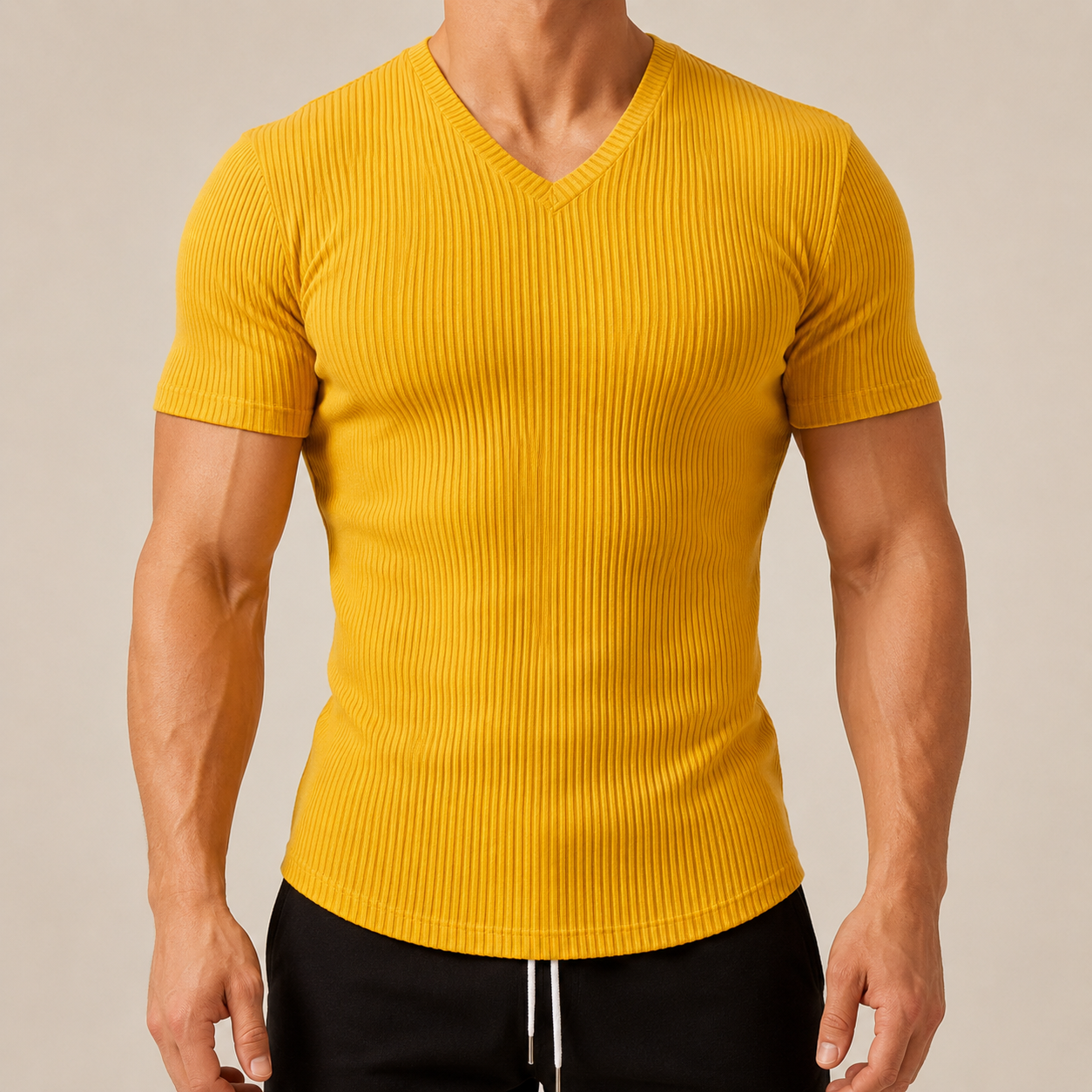 Men's Slim Fit V-Neck Sports T-Shirt