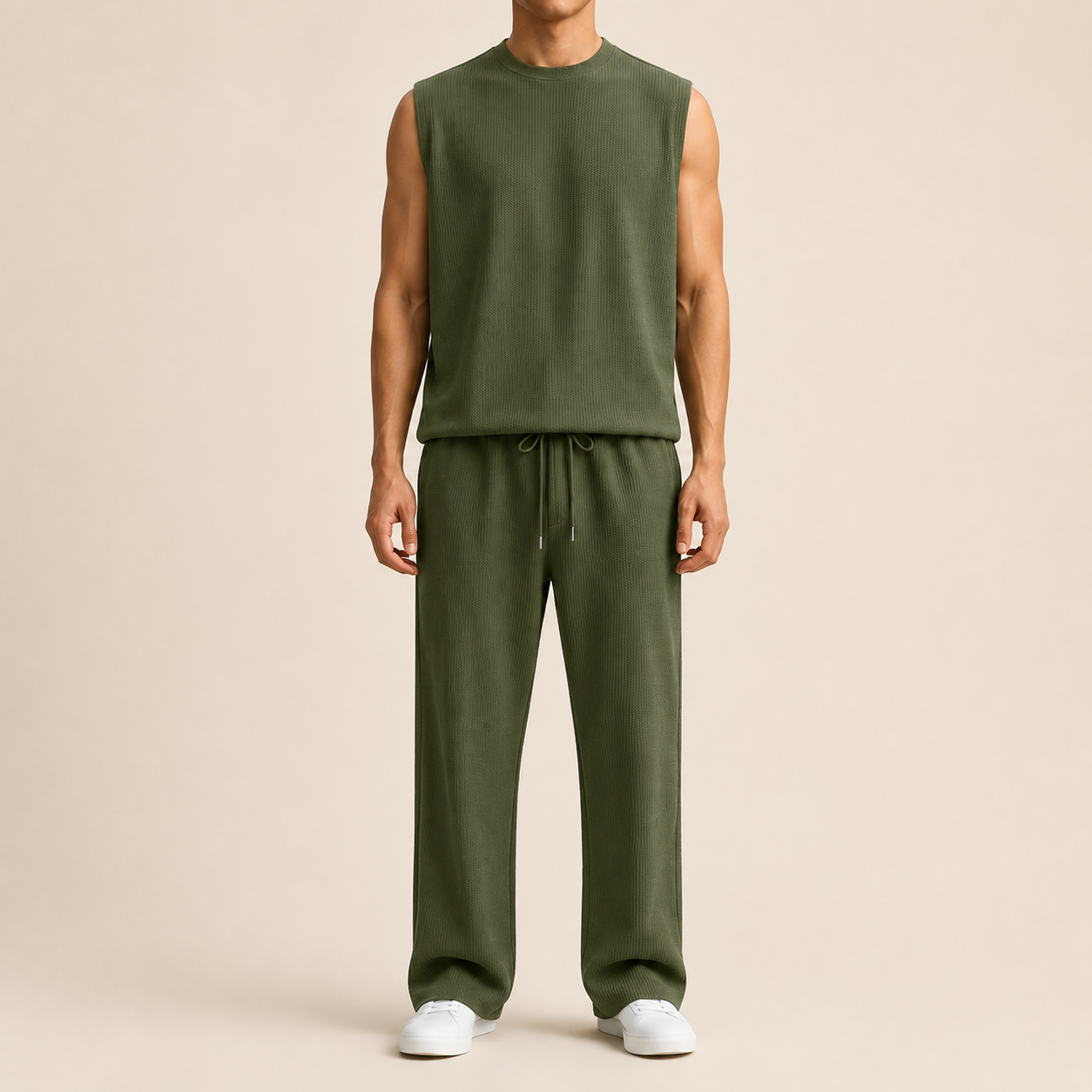Sleeveless Knit Pants Set