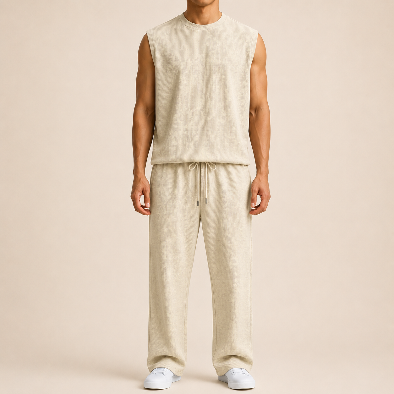 Sleeveless Knit Pants Set