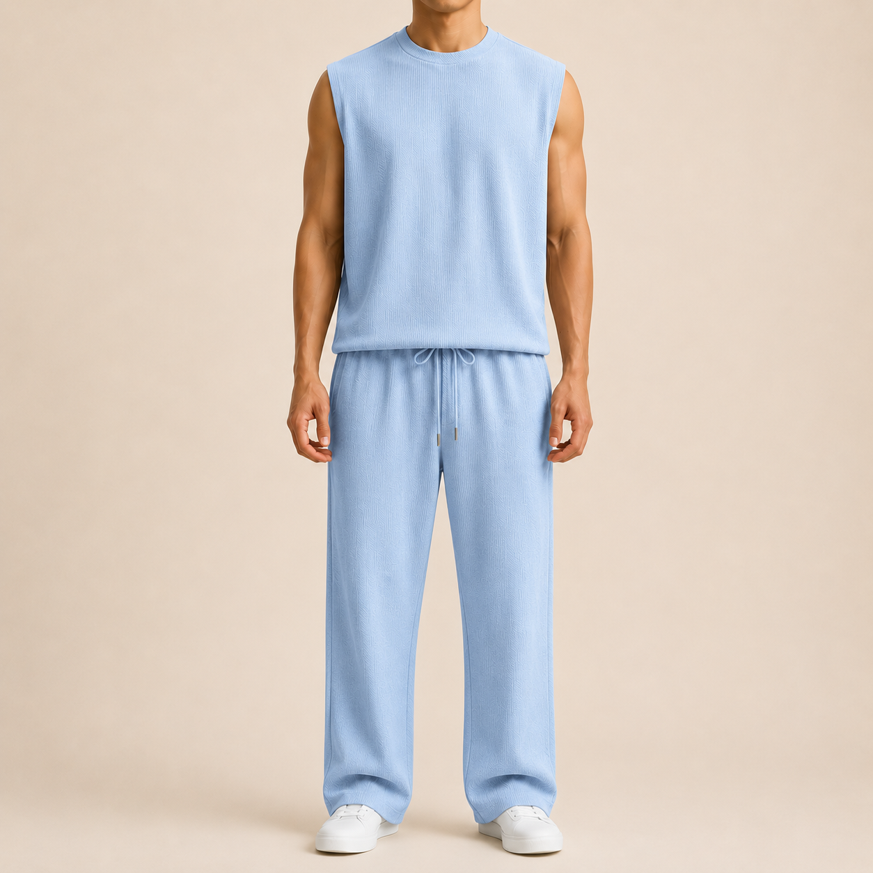 Sleeveless Knit Pants Set