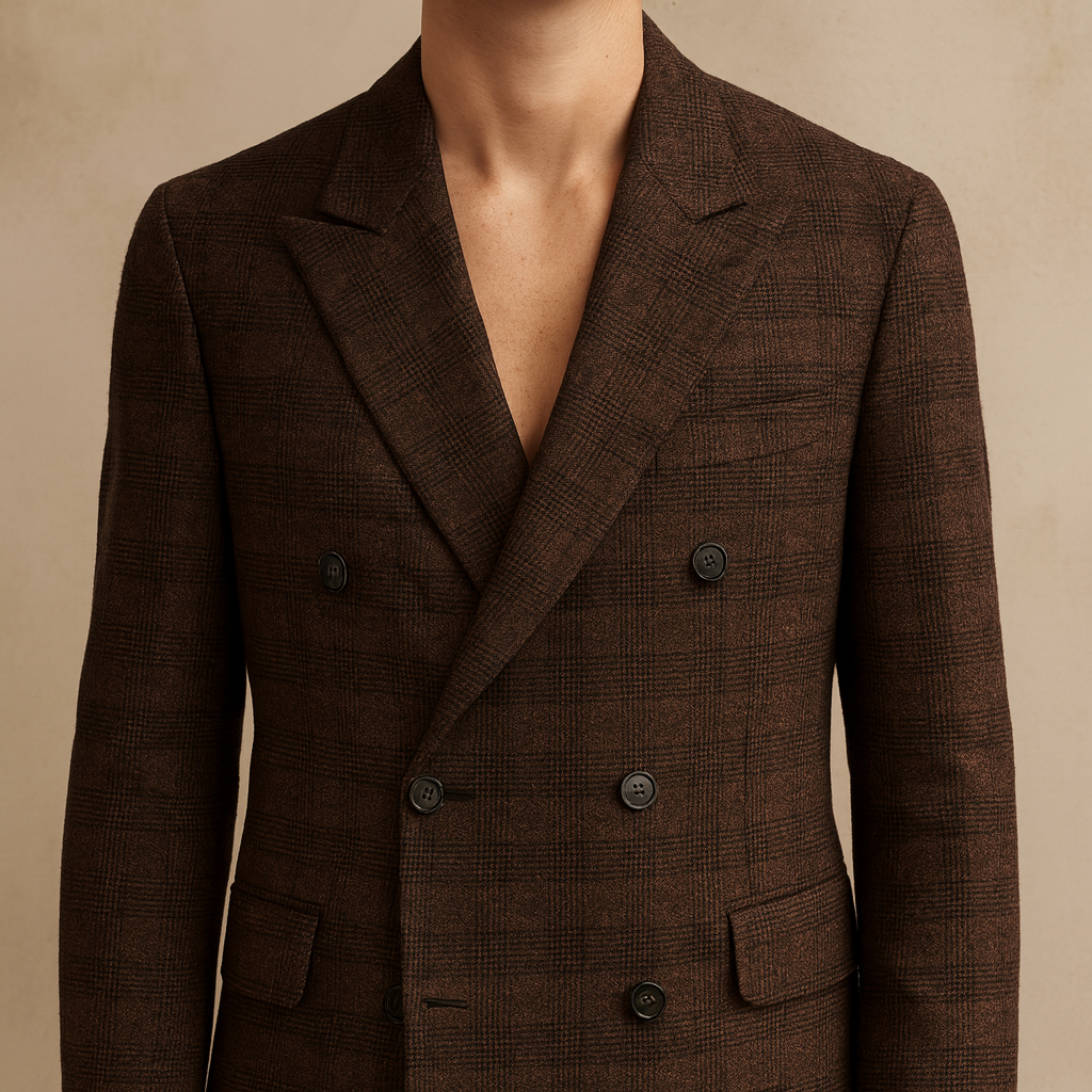 Heritage Check Double-Breasted Wool Blazer