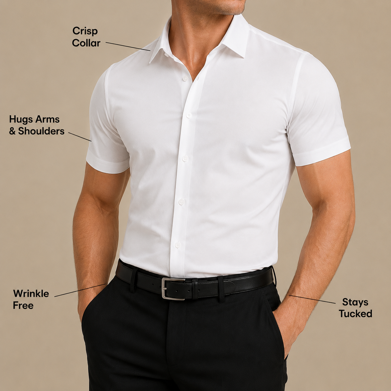 Tailored Fit Stretchy Dress Shirt