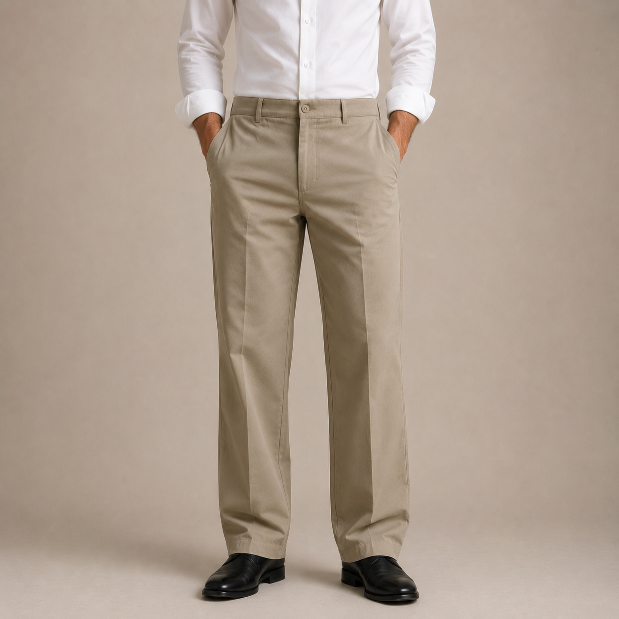 Khaki Marcivo Linen Drawstring Trousers