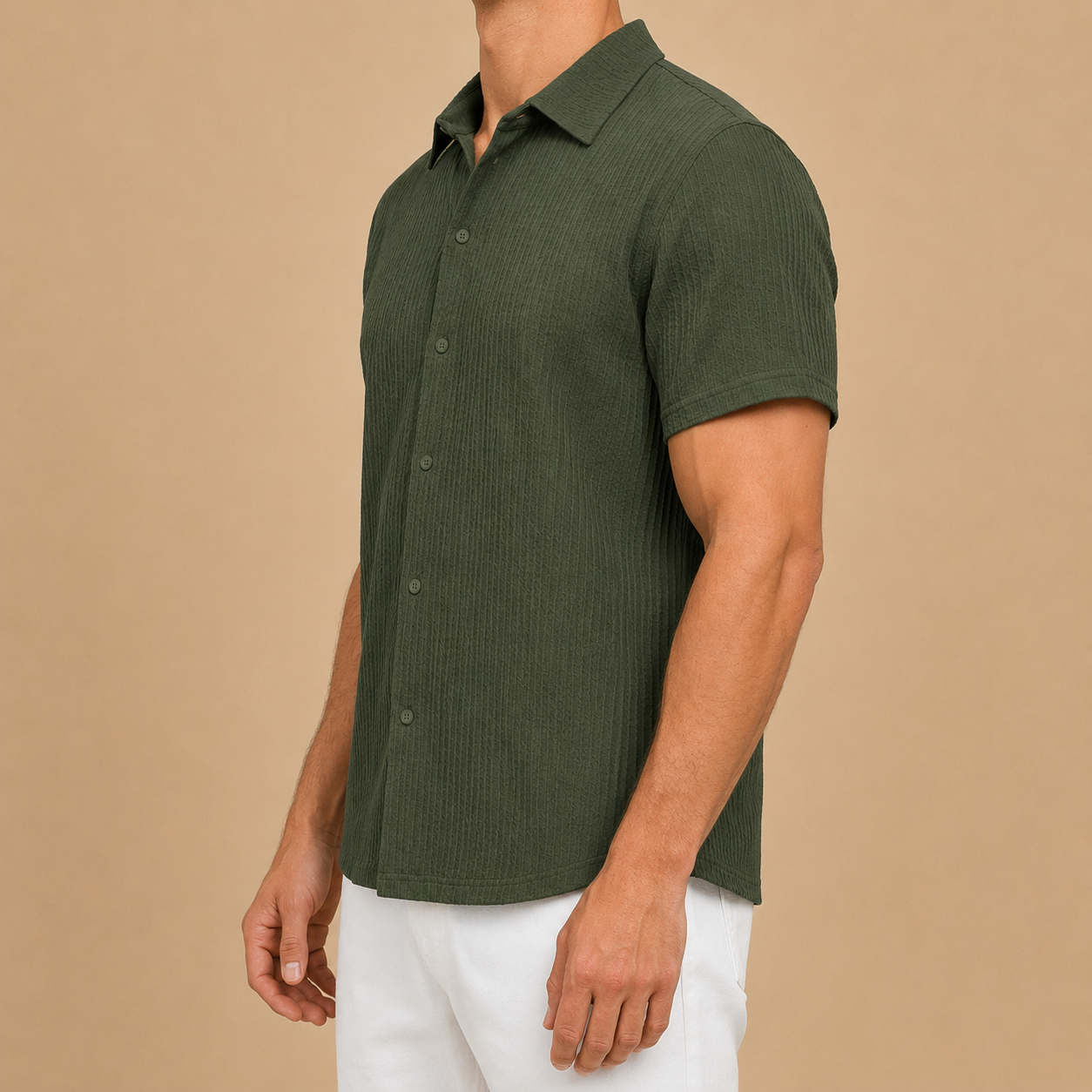 Leo Green Marcivo Elite Texture Polo Side View