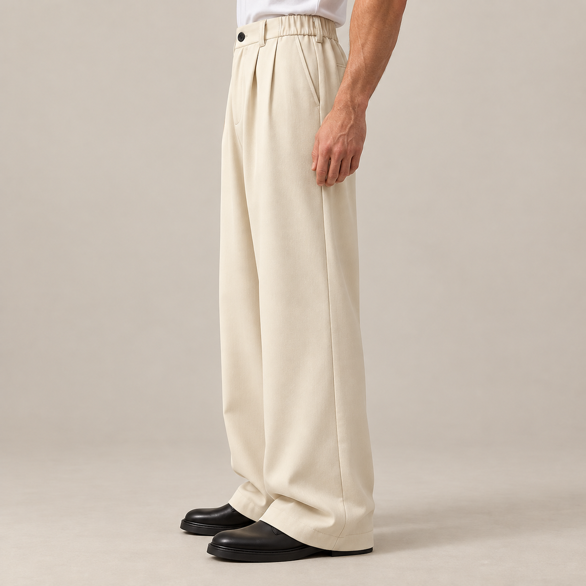 Pleated Wide-Leg Trousers