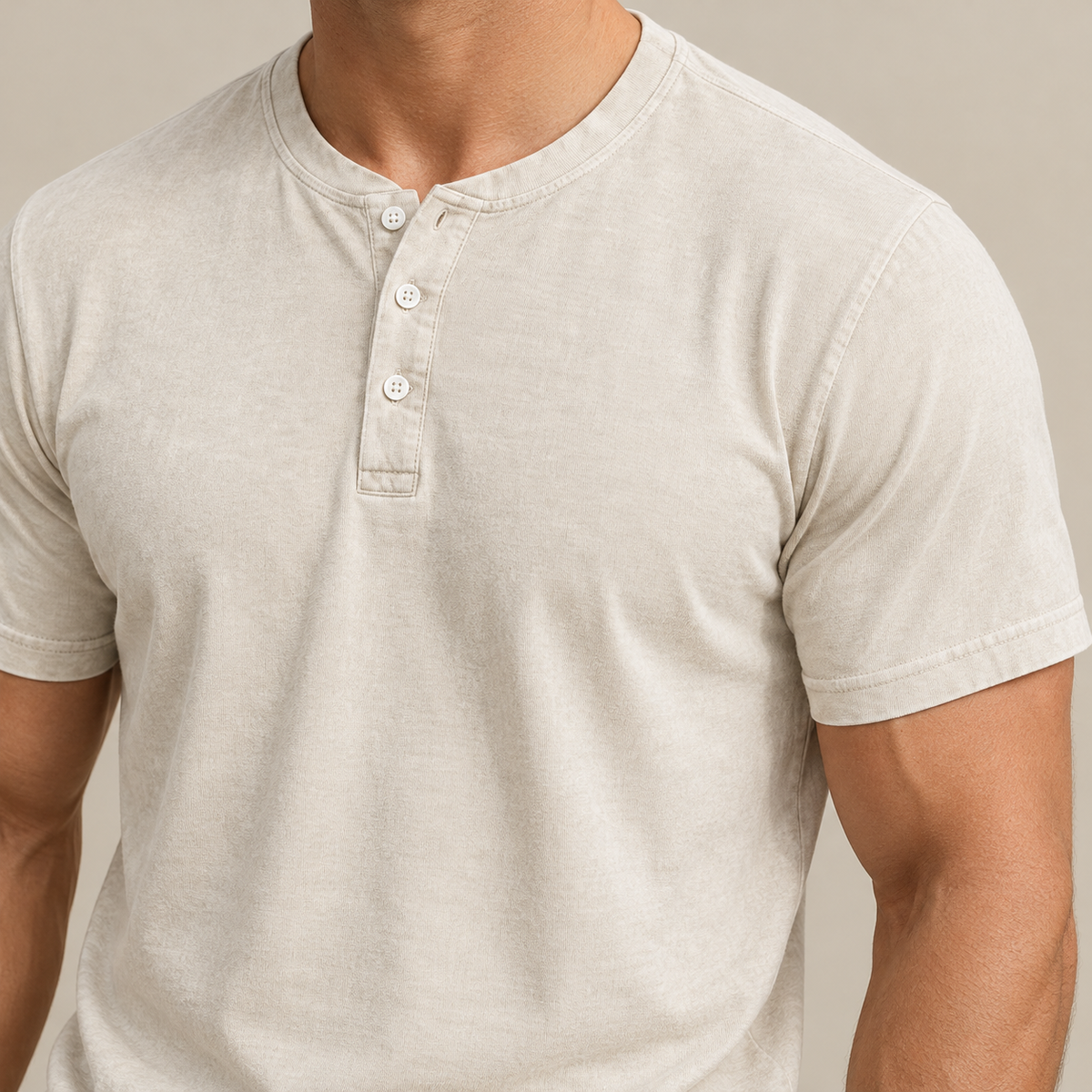 Washed Cotton Henley