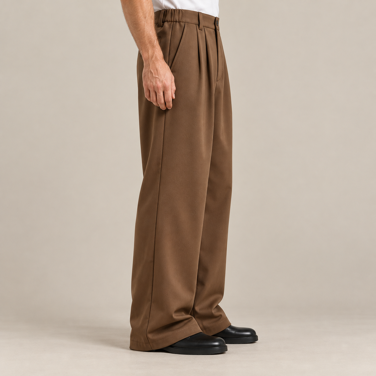 Pleated Wide-Leg Trousers