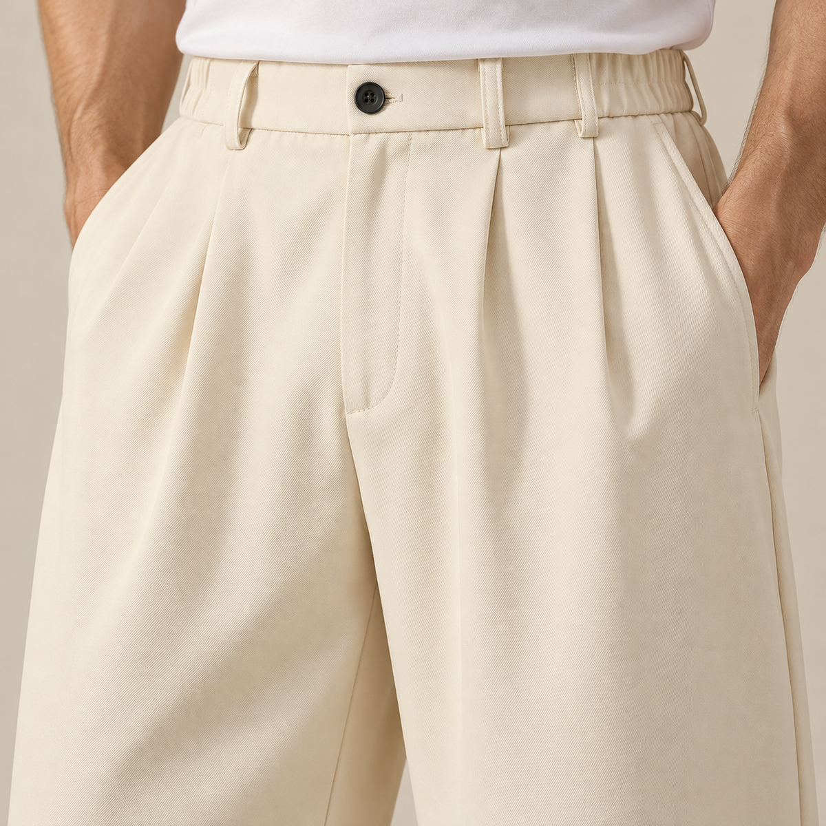 Pleated Wide-Leg Trousers
