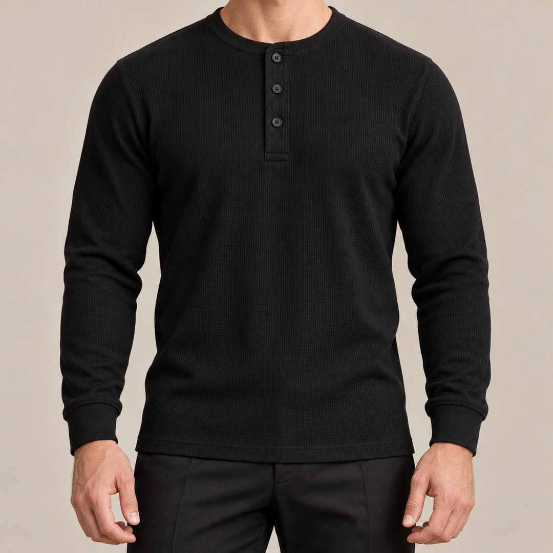 Waffle Knit Henley