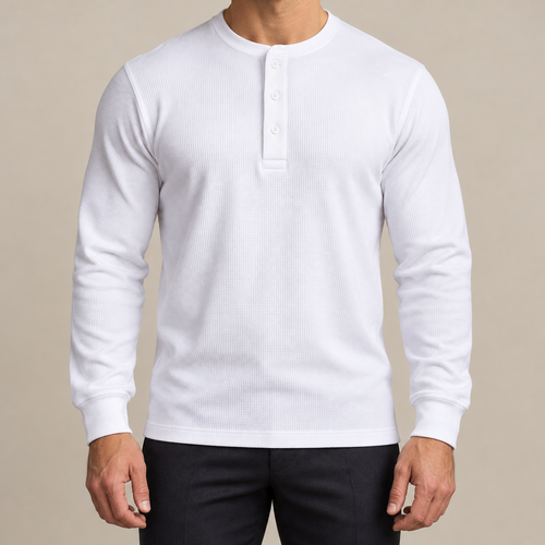 Waffle Knit Henley