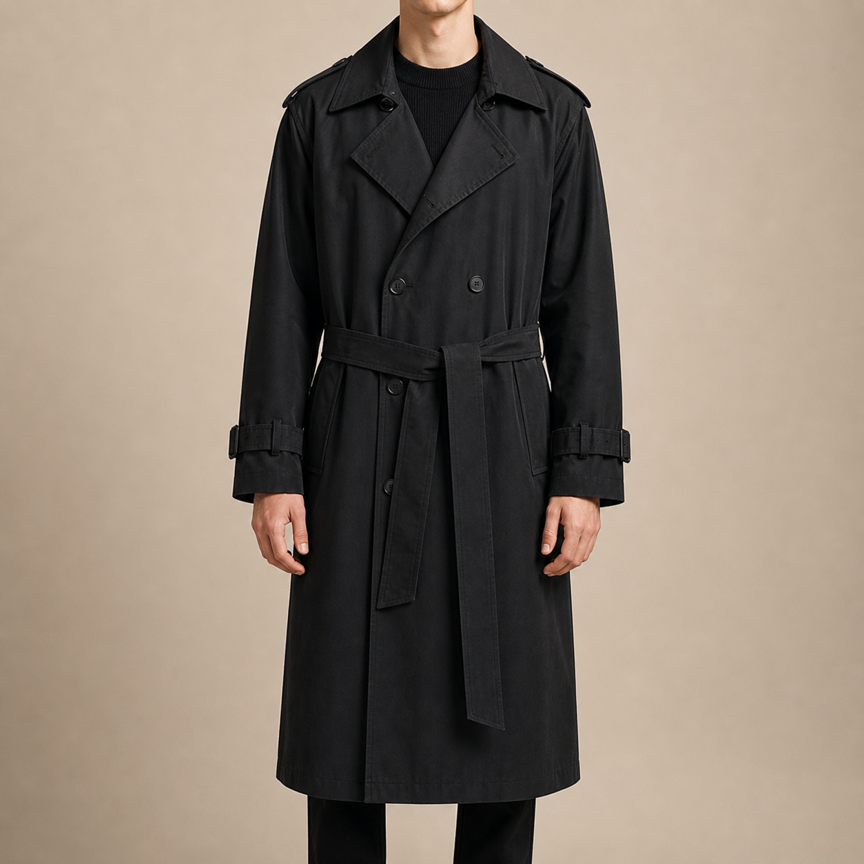 Classic Double-Breasted Trench Coat