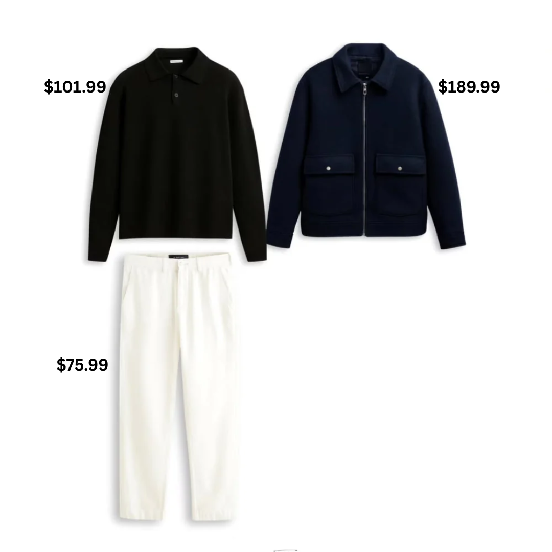 Navy Collared Ease Set