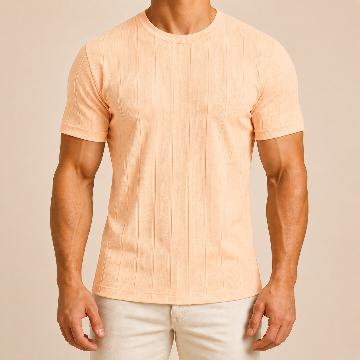 Apricot Men's Rib Knit Summer Tee