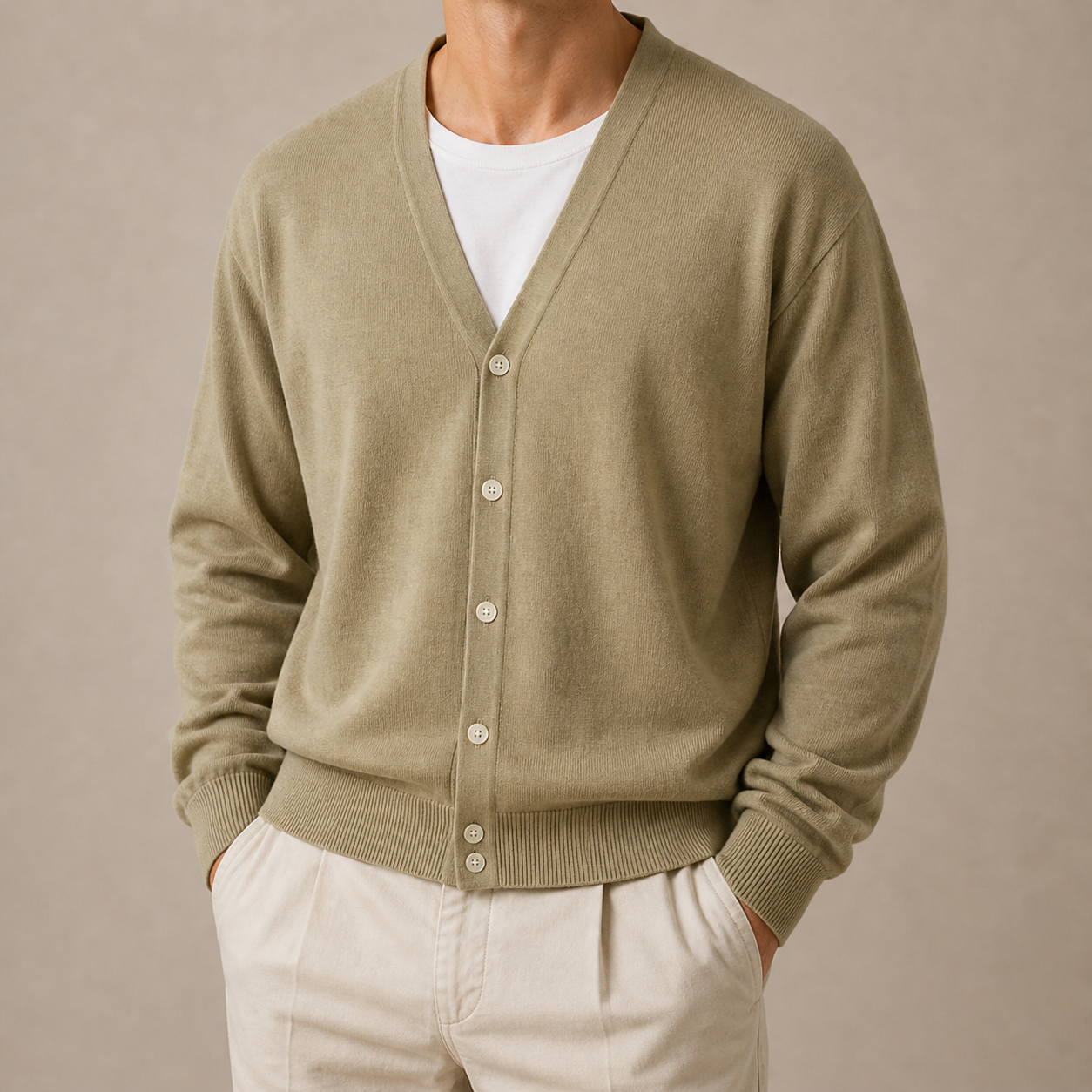 Beige 100% Premium Wool Gillet