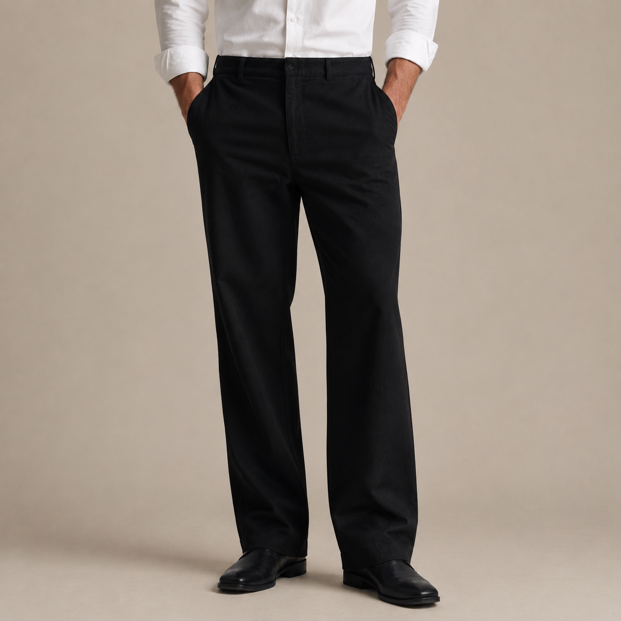 Black Marcivo Linen Drawstring Trousers