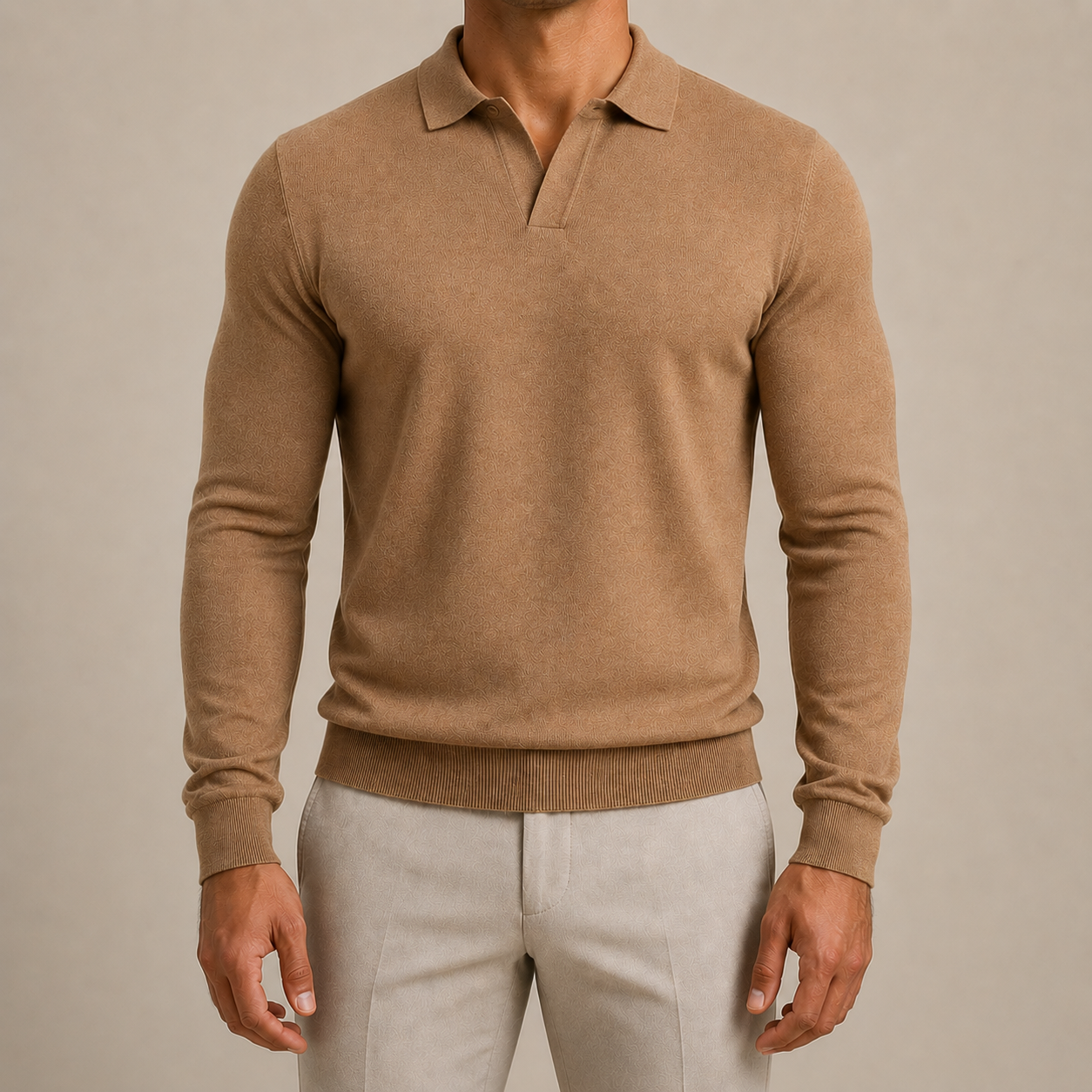 CARAMEL MARCIVO POLO PULLOVER