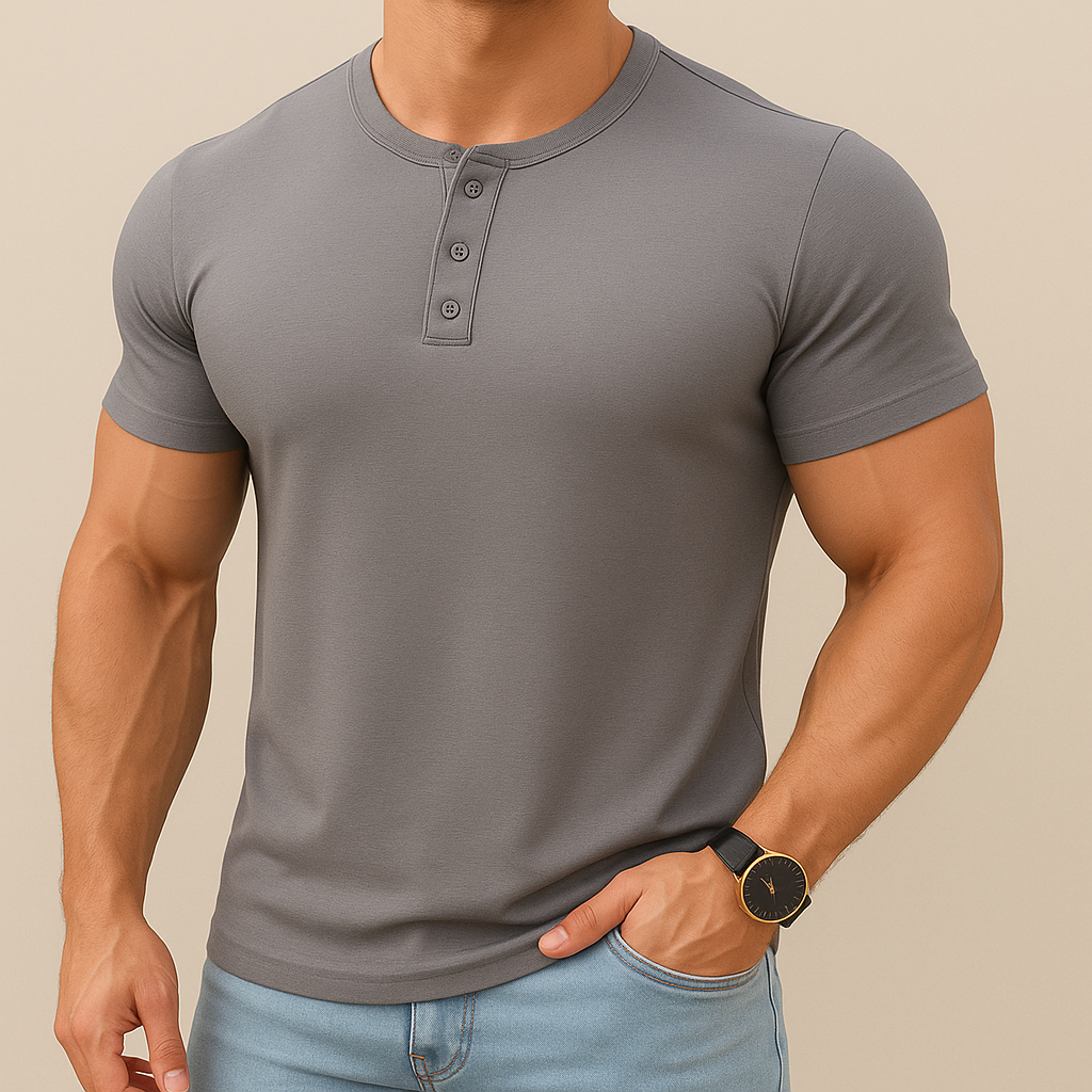 Slim Fit Henley Tee