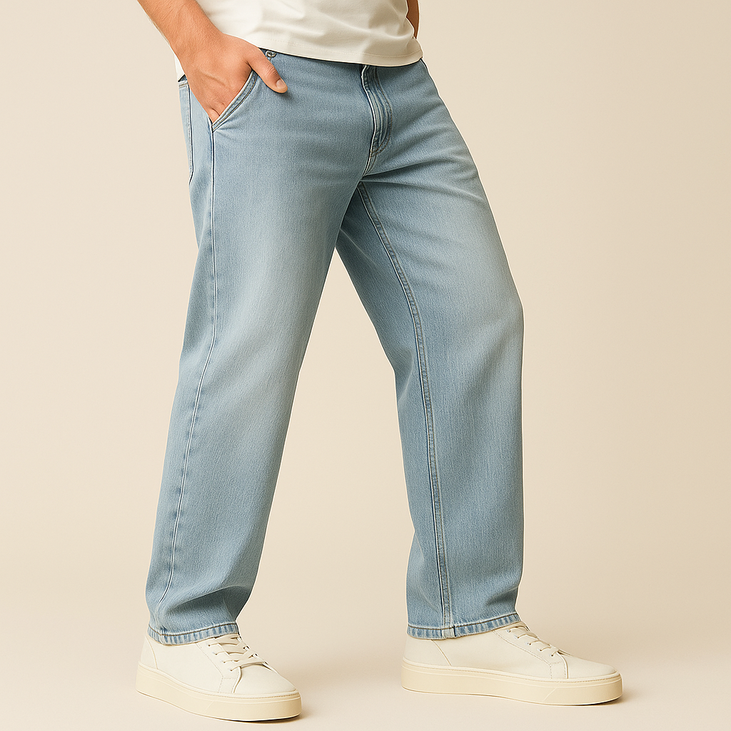 Men's Minimalist Basic Zipper Fly Straight Jeans