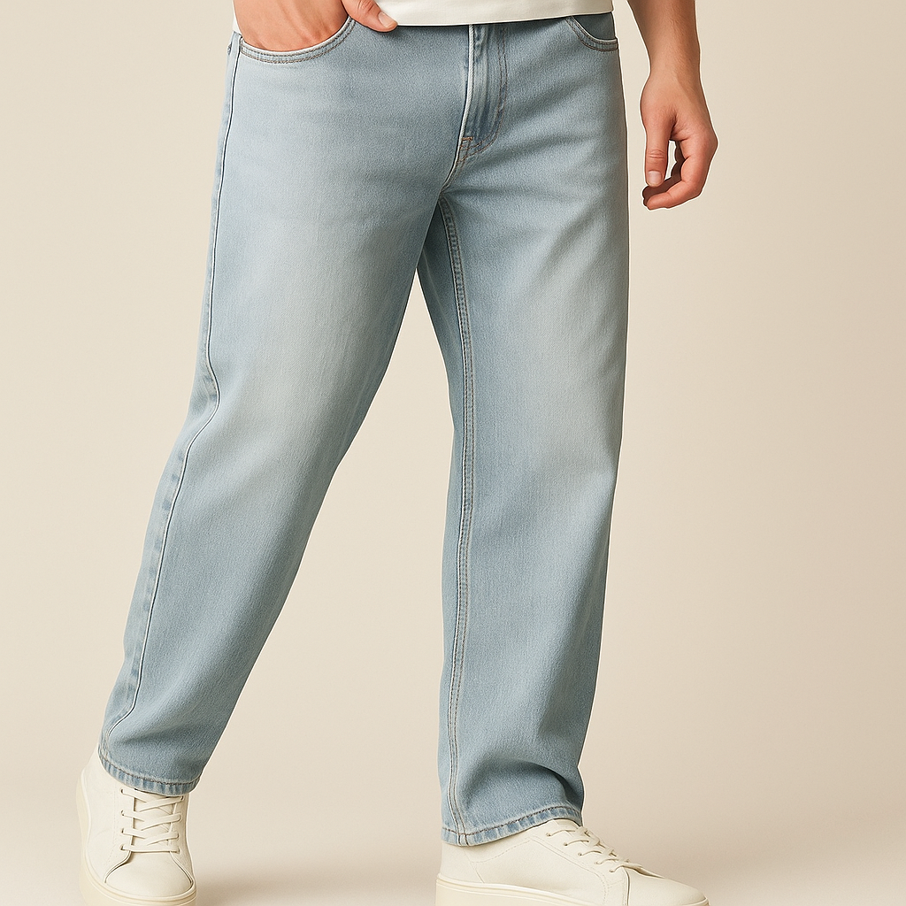 Men's Minimalist Basic Zipper Fly Straight Jeans