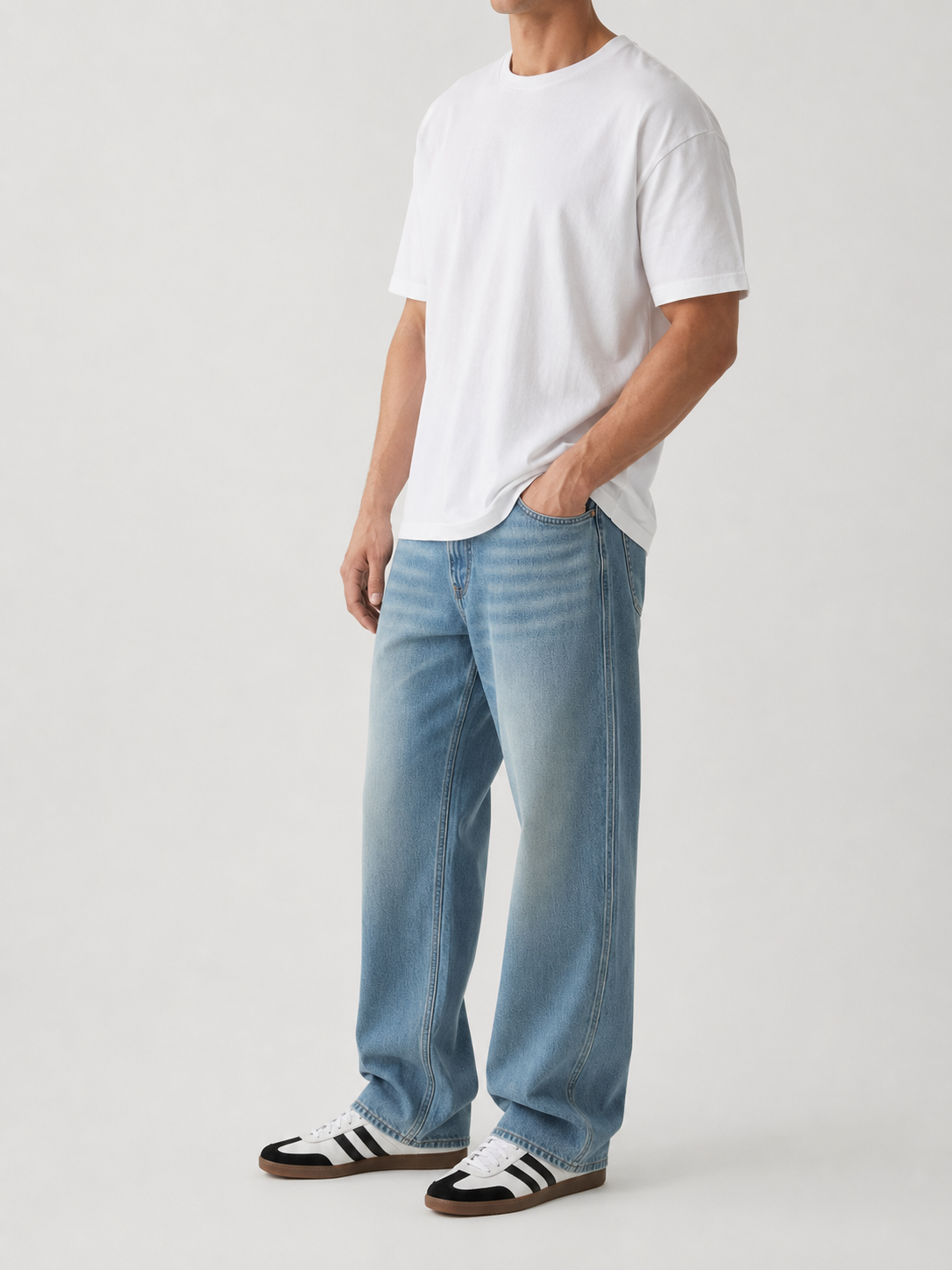 Men's Minimalist Basic Zipper Fly Straight Jeans
