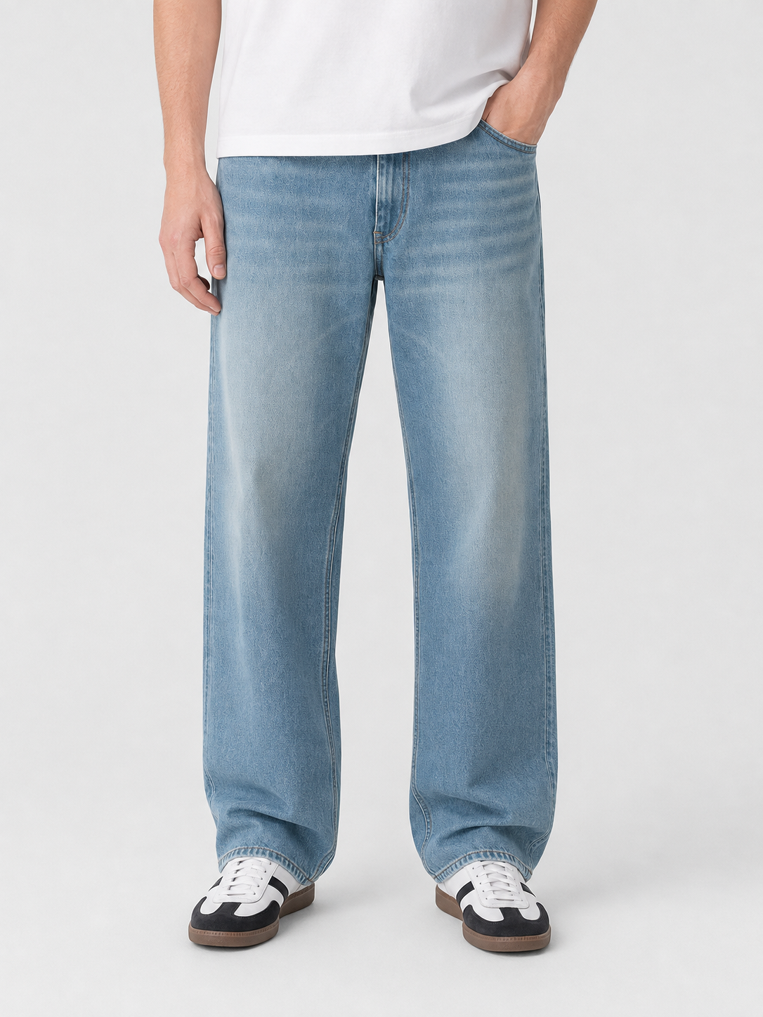 Men's Minimalist Basic Zipper Fly Straight Jeans