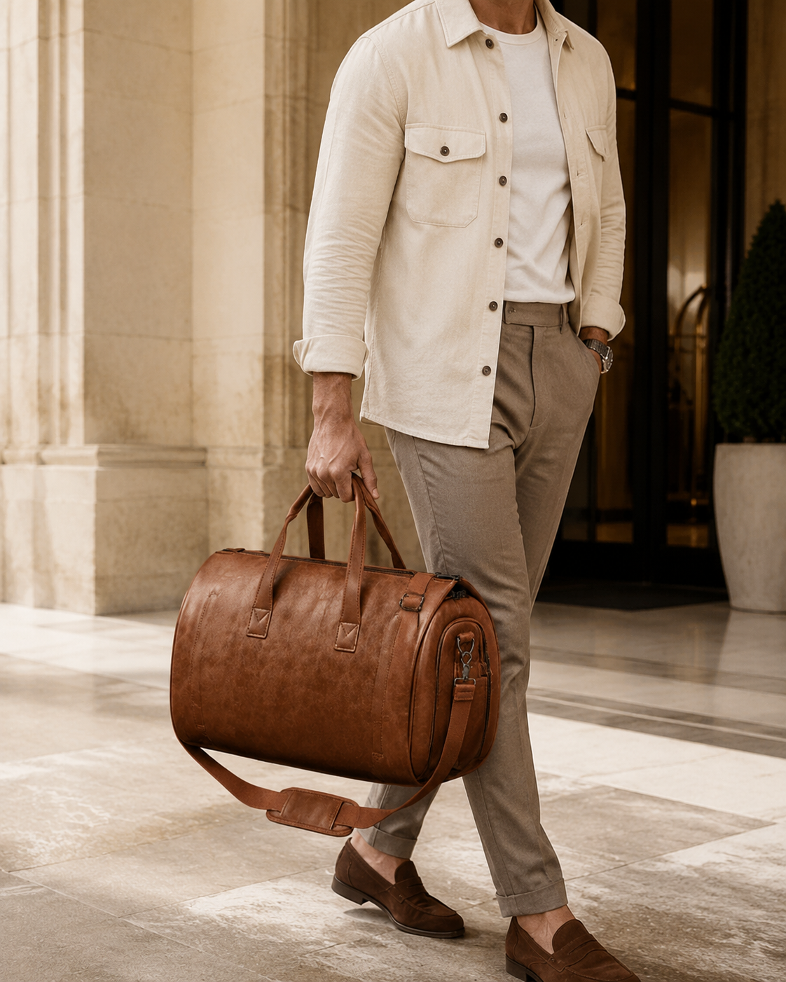 Marcivo Voyager Leather Garment Duffle