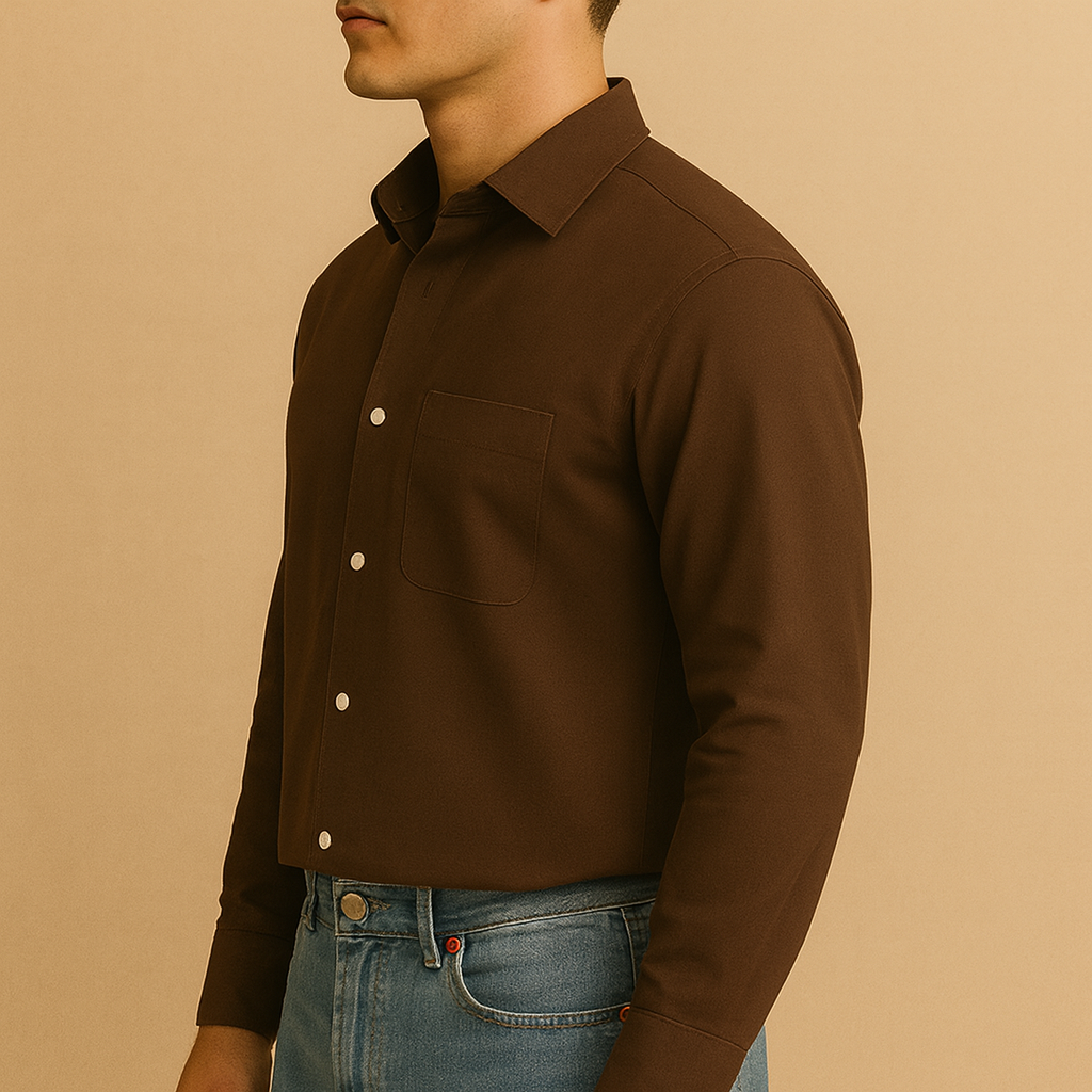 Cocoa Luxe Button-Down Shirt