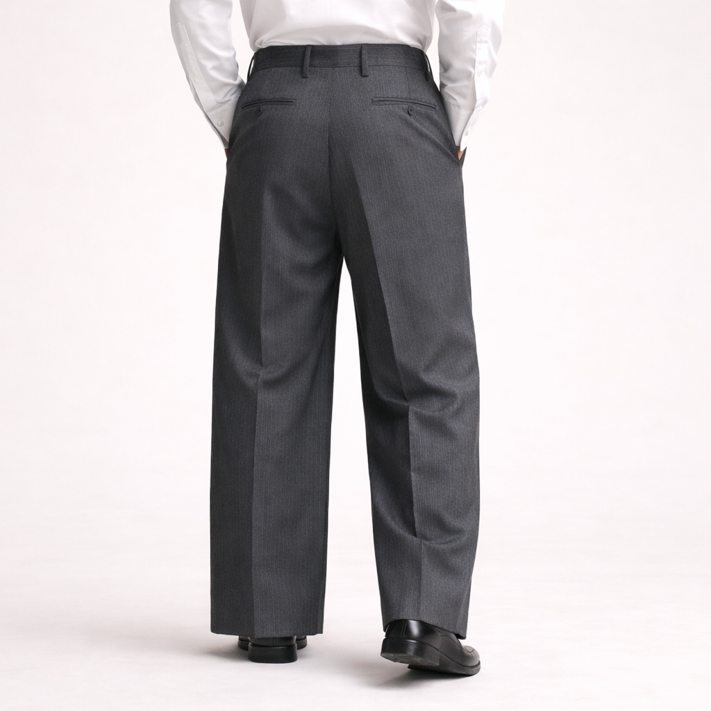 Pinstripe Wool Blend Dress Pants