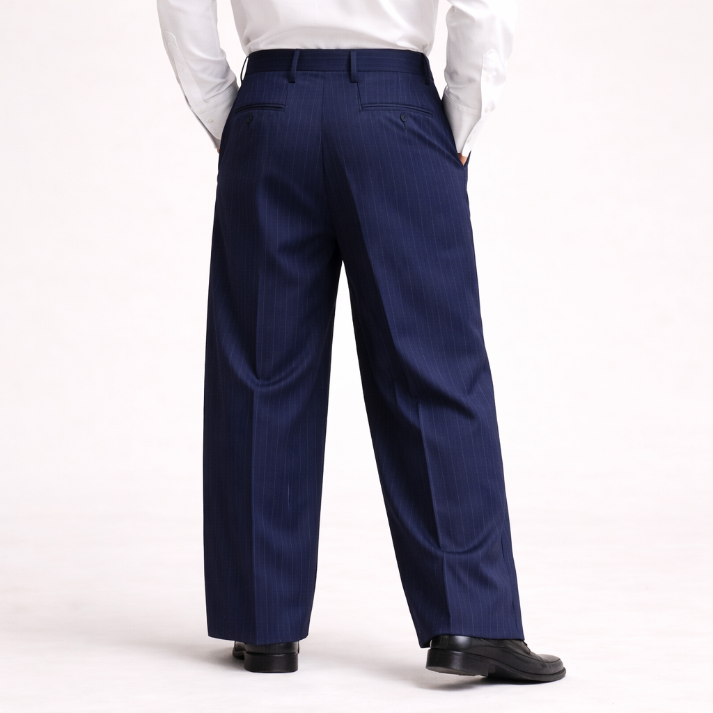 Pinstripe Wool Blend Dress Pants