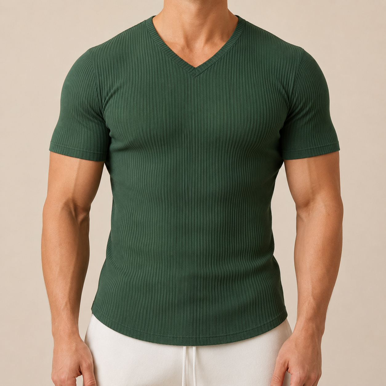 Men's Slim Fit V-Neck Sports T-Shirt
