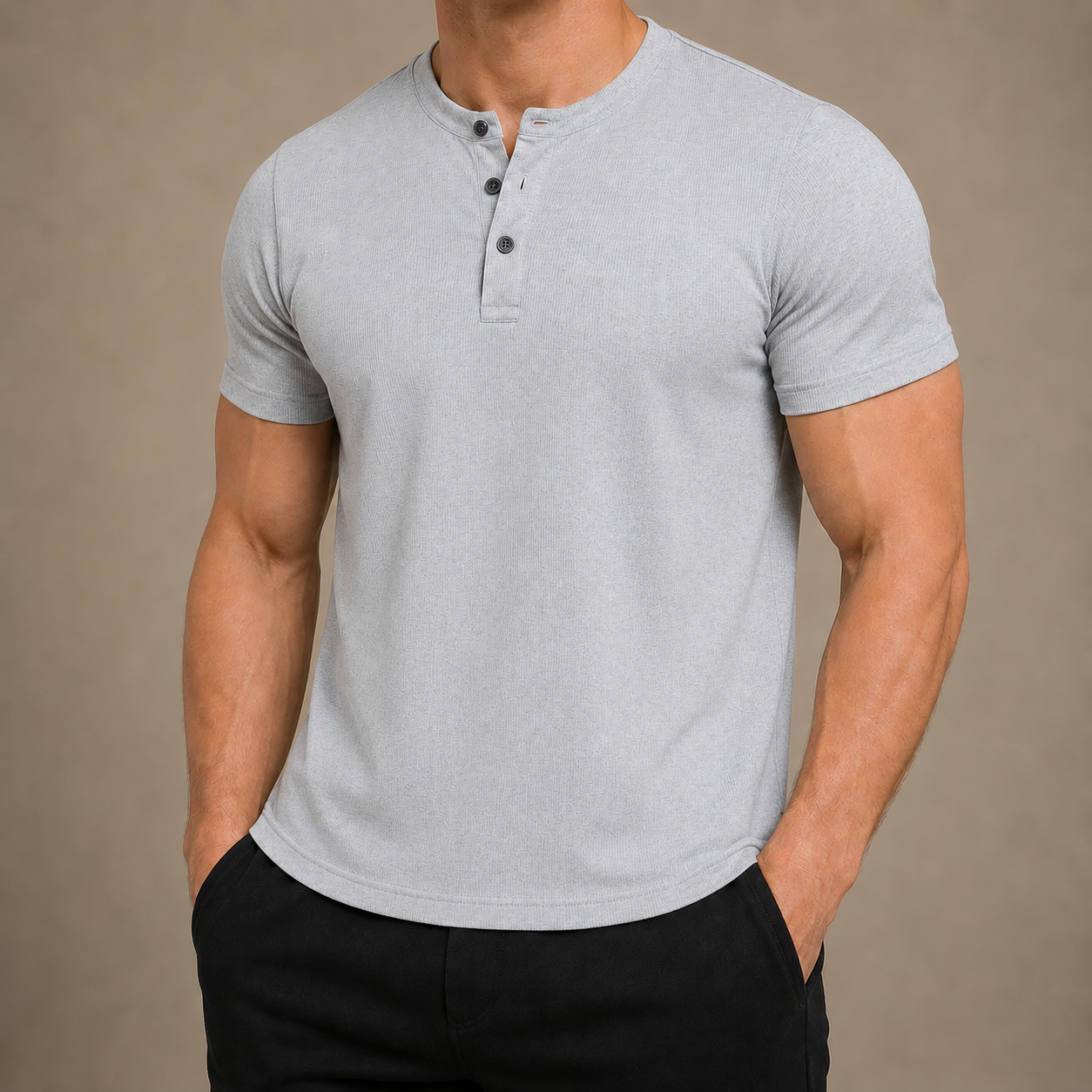 Slim Fit Henley Tee