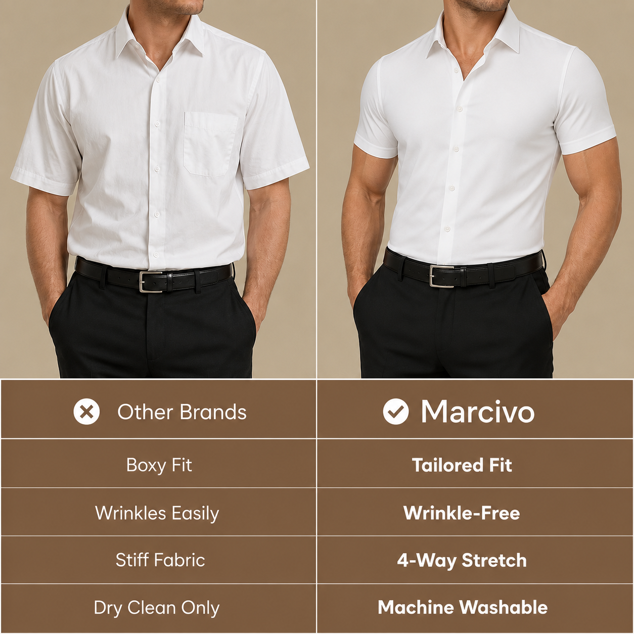 Tailored Fit Stretchy Dress Shirt