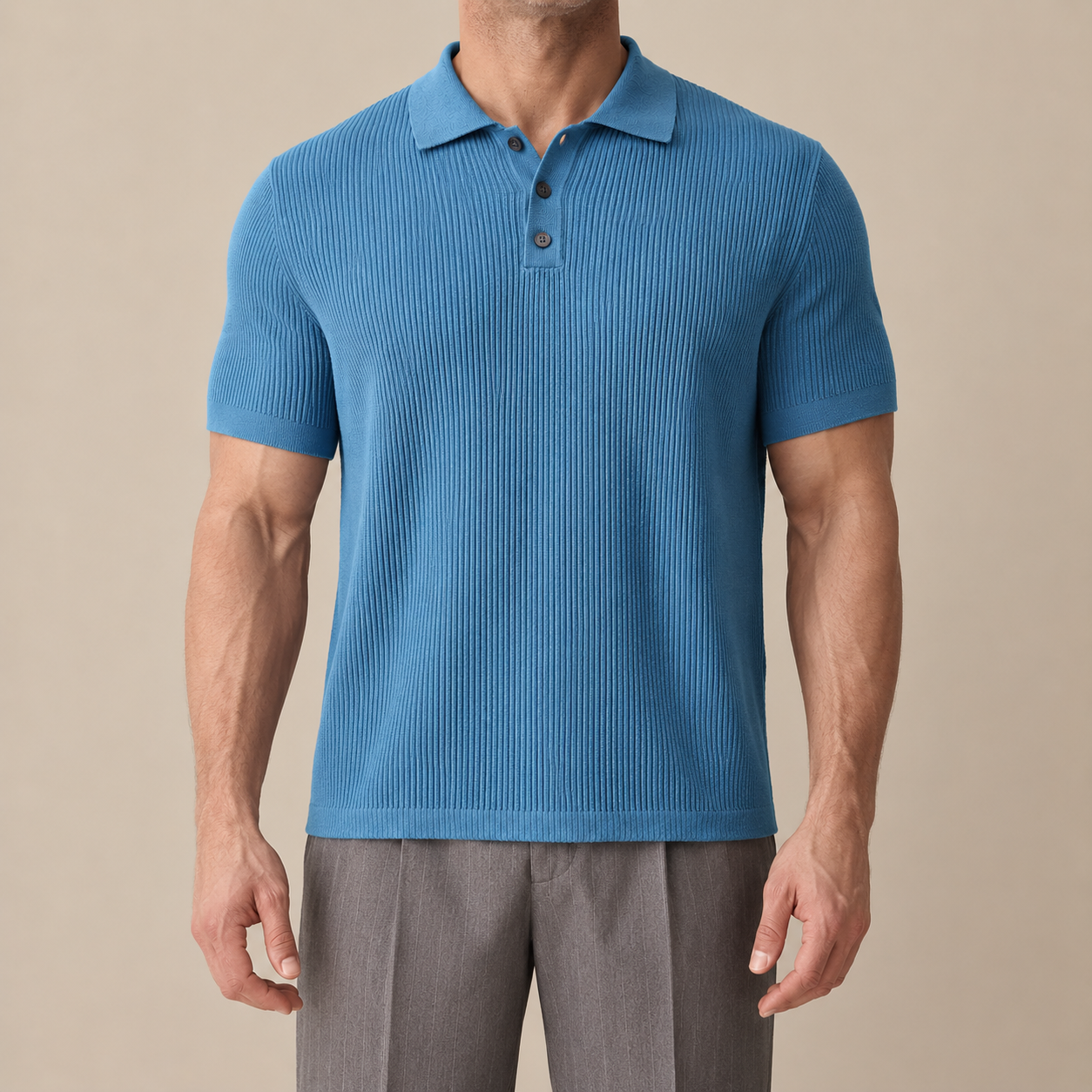 Premium Textured Knit Polo Shirt