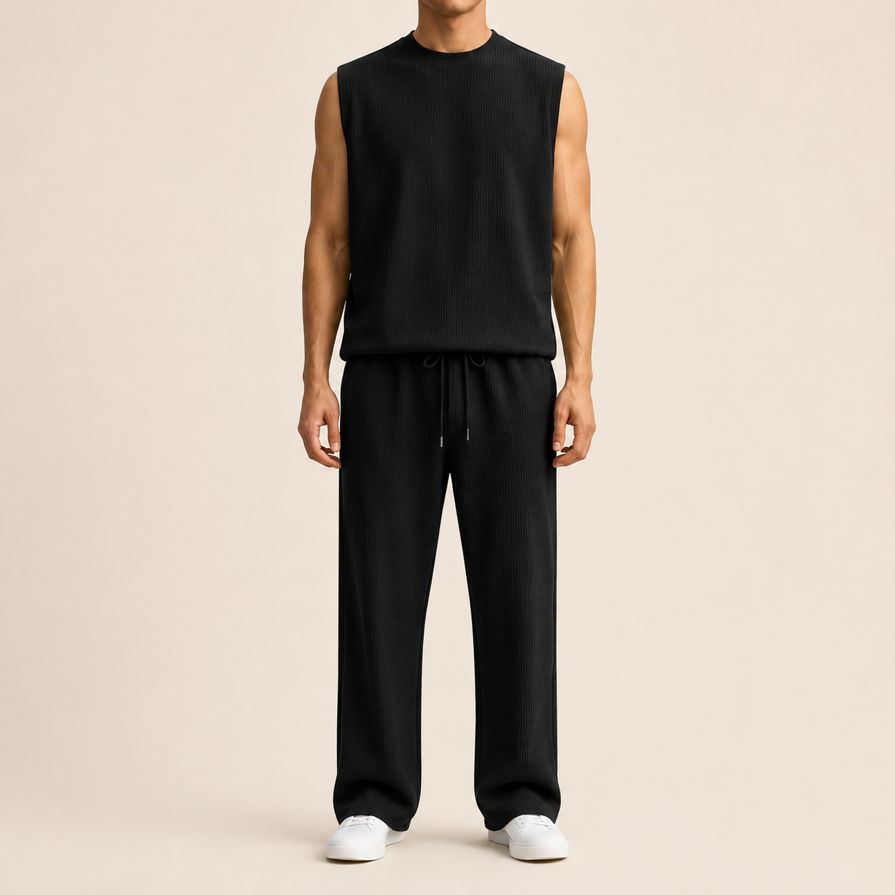 Sleeveless Knit Pants Set