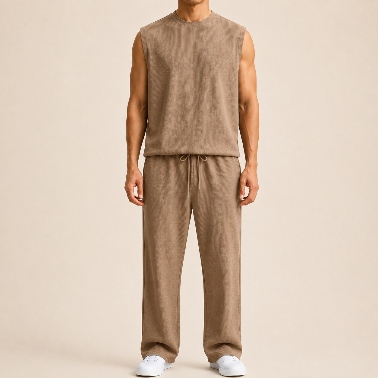 Sleeveless Knit Pants Set