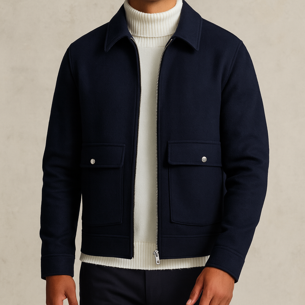 Navy Collared Ease Set