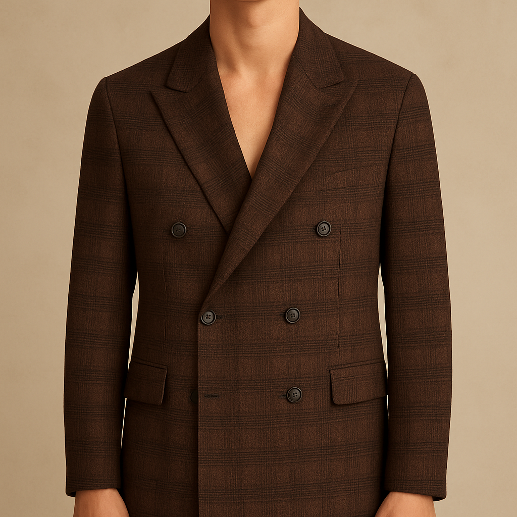 Heritage Check Double-Breasted Wool Blazer