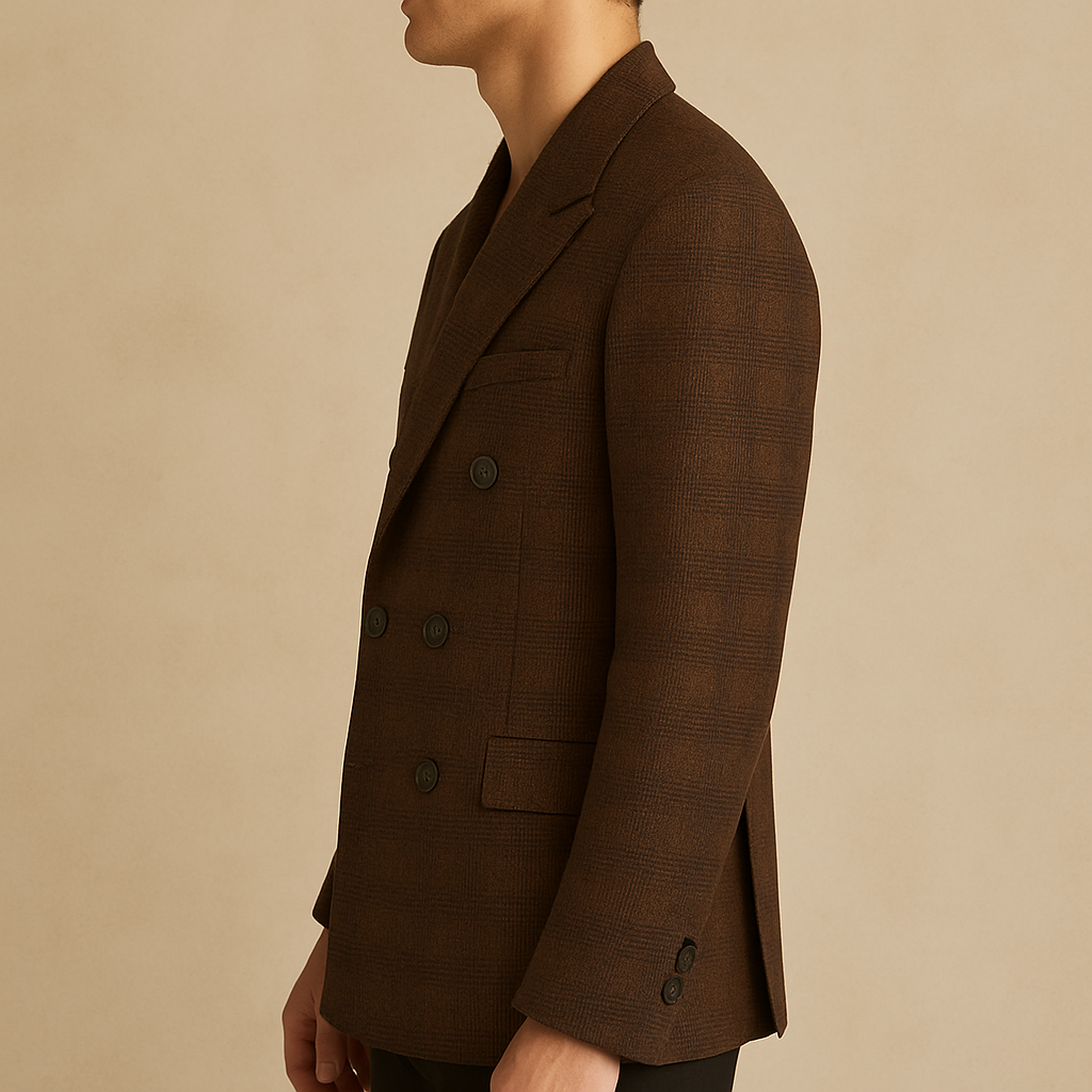 Heritage Check Double-Breasted Wool Blazer
